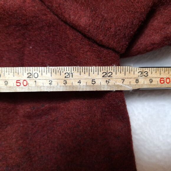 BB DAKOTA Wool Blend Cape Coat Womens Sz L Red Black Ombre Open Lagenlook L/S - Picture 5 of 9